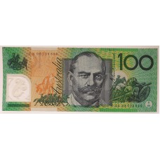 AUSTRALIA 1996  . ONE HUNDRED 100 DOLLARS . EVANS/FRASER . LAST SERIAL TEST NOTE
